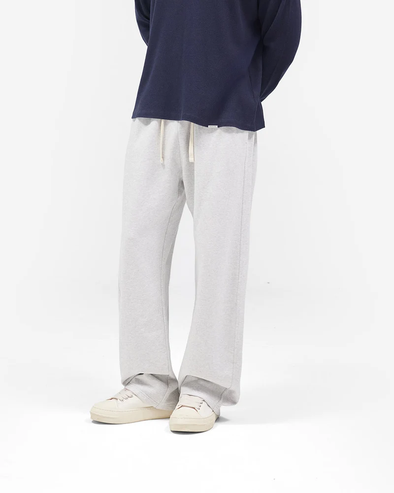 Initial Wide Leg Sweatpants - Ice Grey Marl