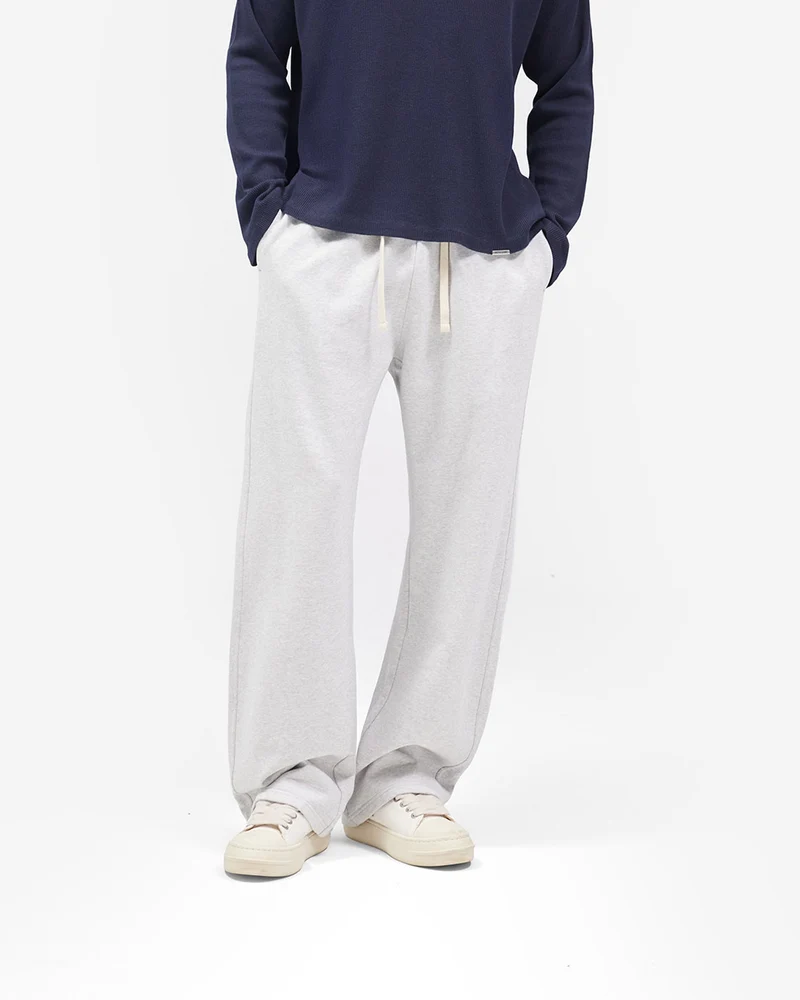 Initial Wide Leg Sweatpants - Ice Grey Marl