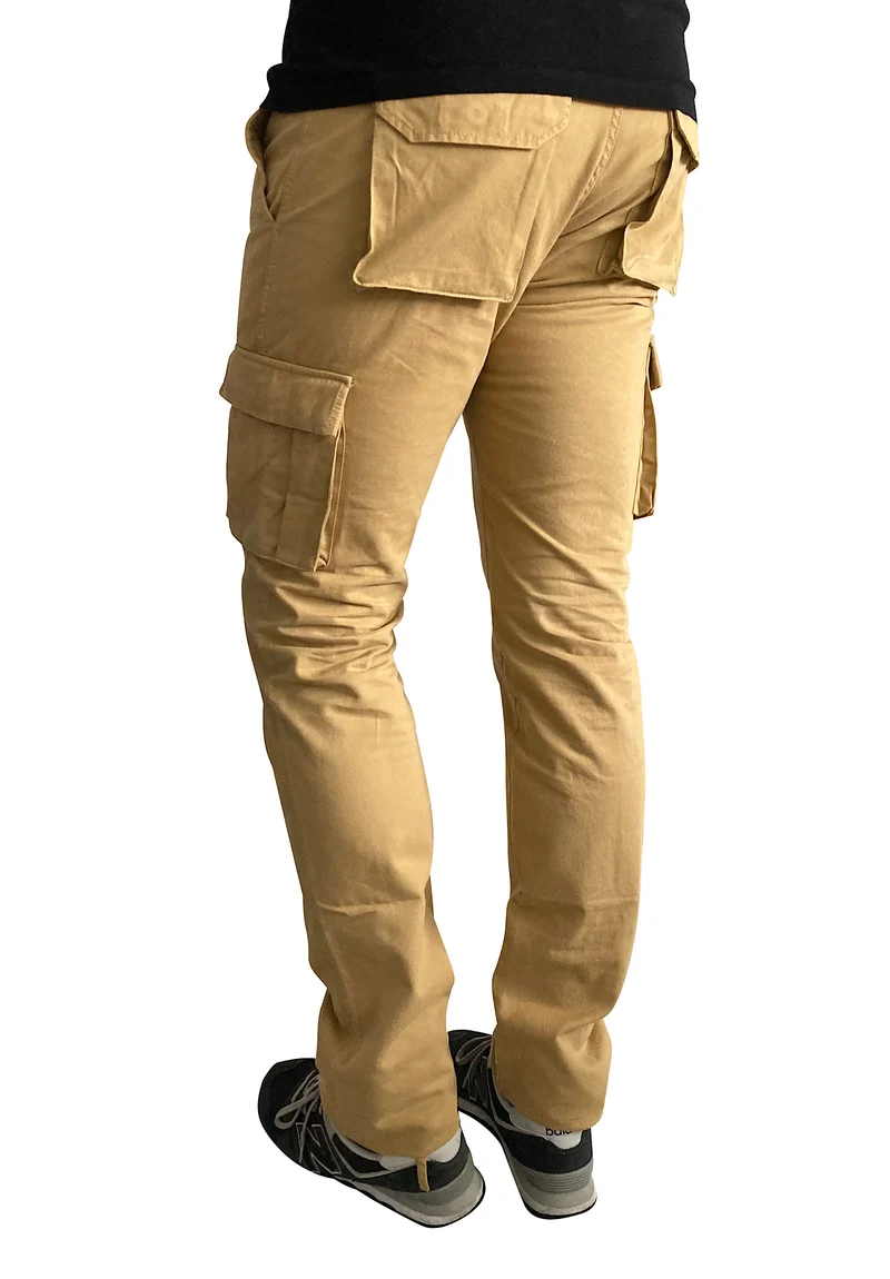 Pantalon cargo homme grand beige or – Entrejambe 105 cm