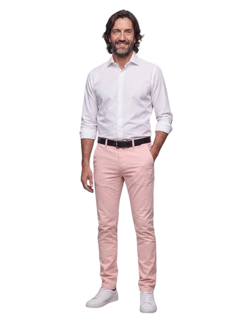 Pantalon rose pastel homme grand – Entrejambe 105 cm