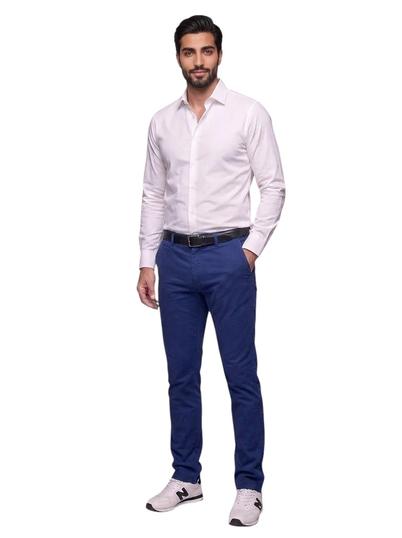 Pantalon slim homme grand bleu nuit – Entrejambe 105 cm