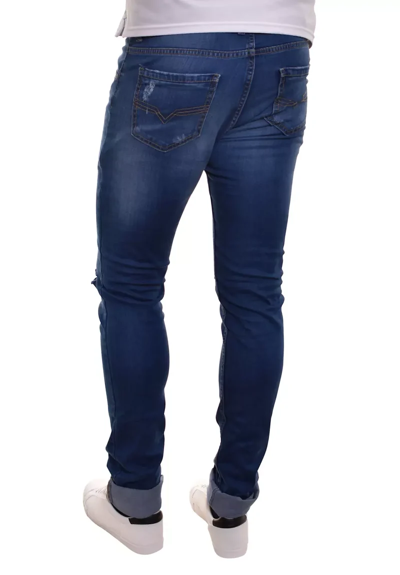 Jean homme grand clair slim laser – Entrejambe 105 cm