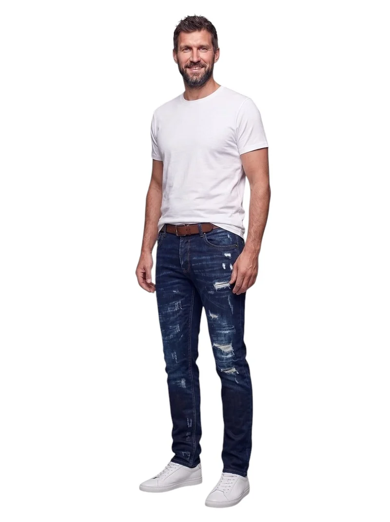Jean homme grand slim déchiré – Entrejambe 105 cm