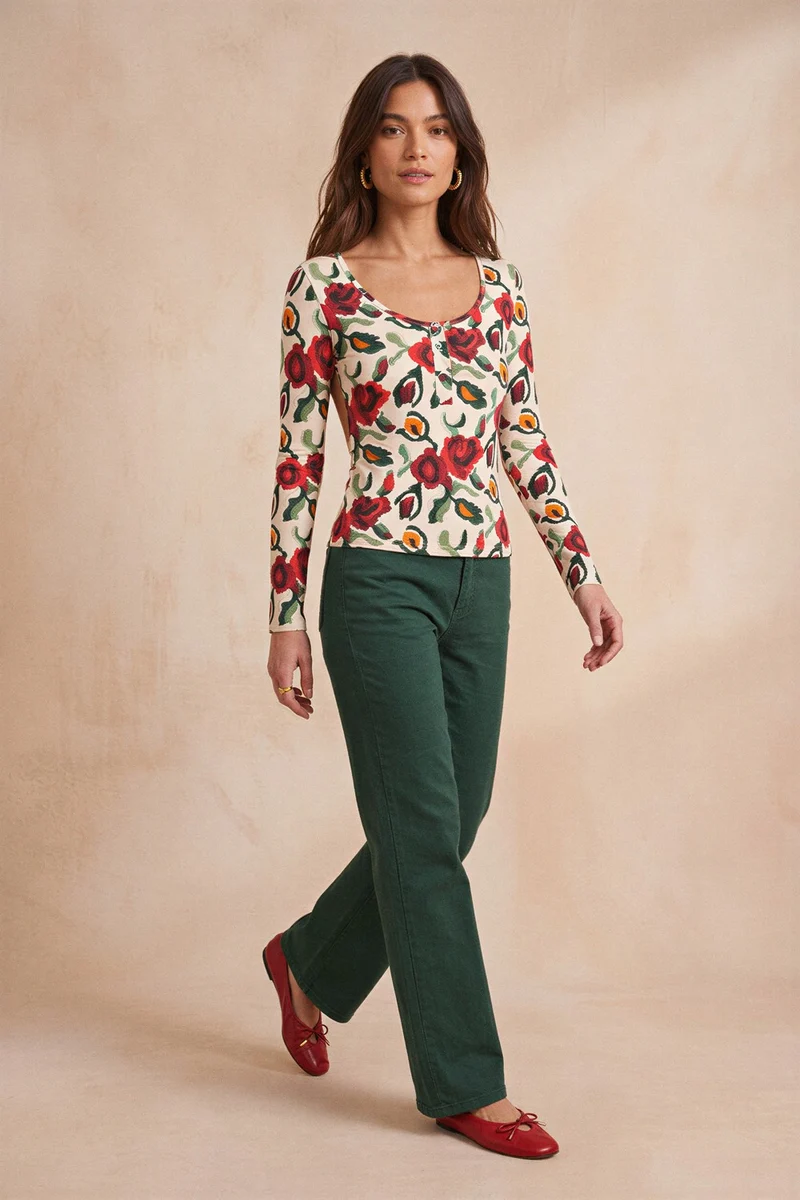 Pantalon Idéaliste Vert Mousse