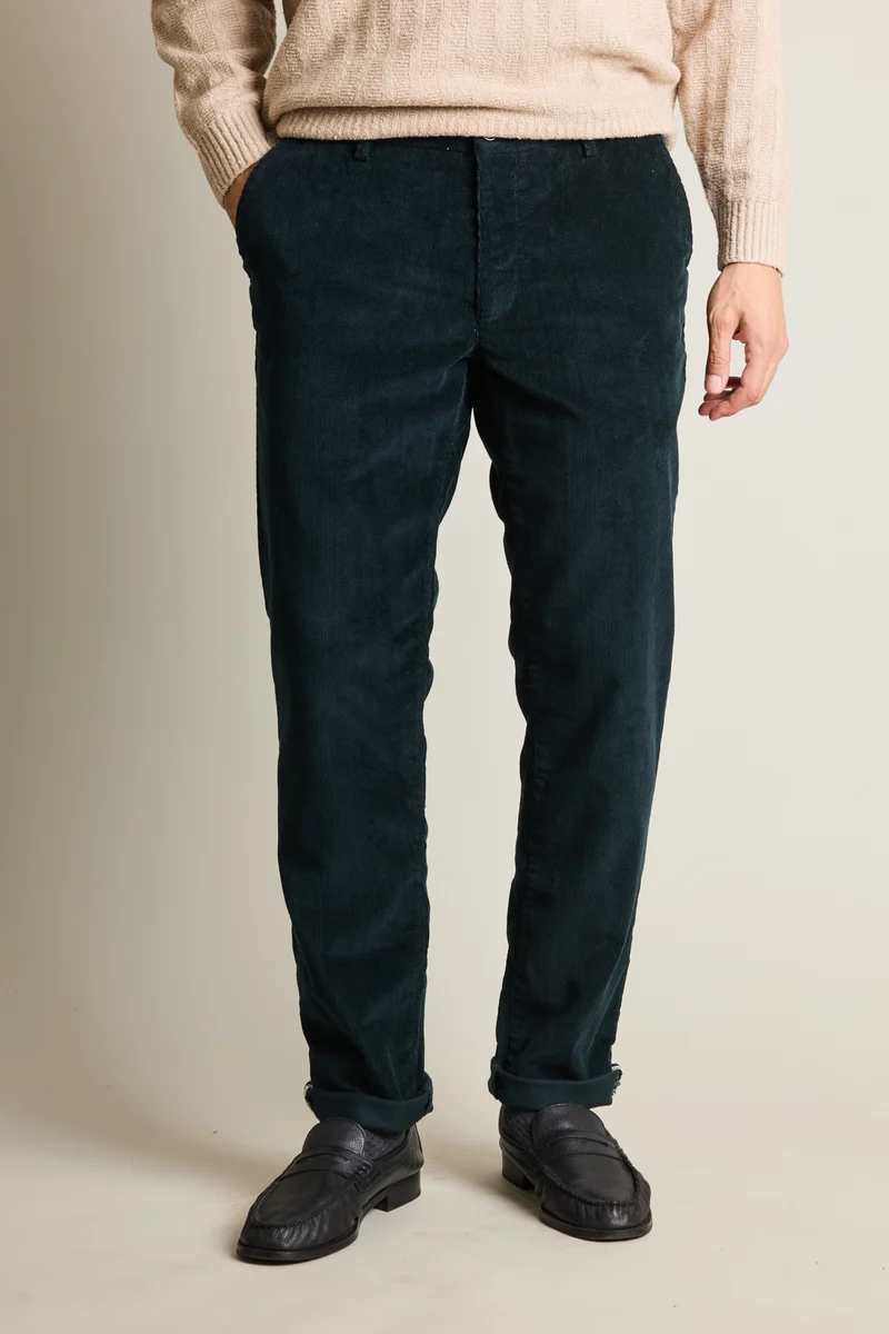 Chino velours vert anglais