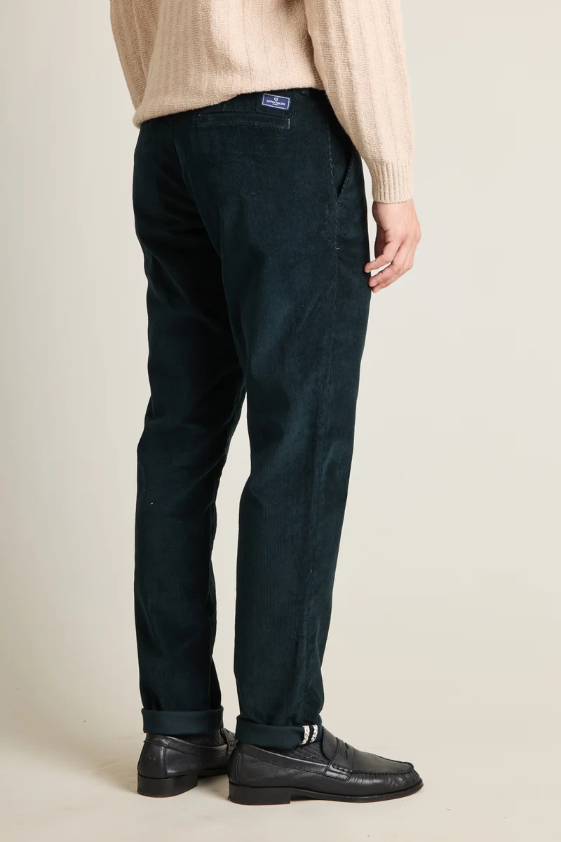 Chino velours vert anglais