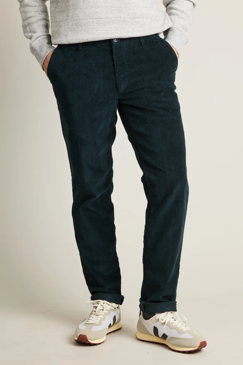 Chino velours vert anglais