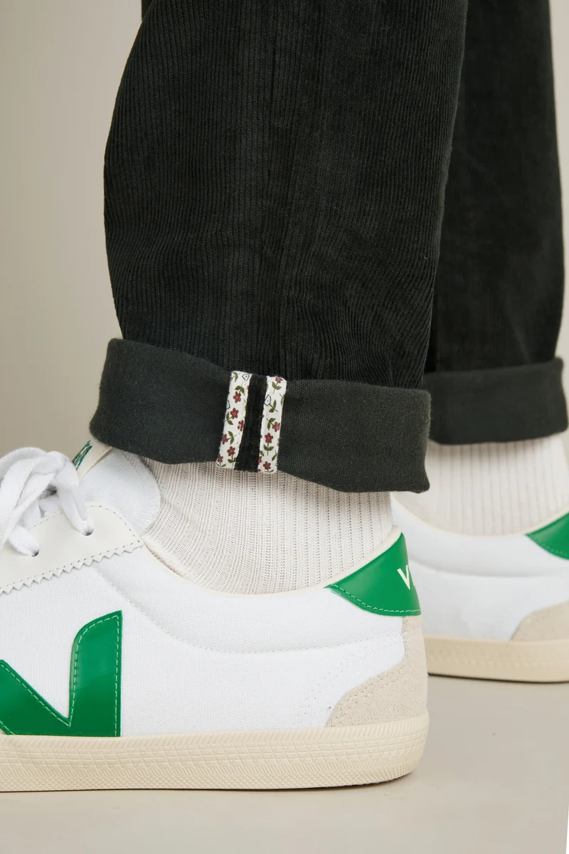 Chino velours vert sapin