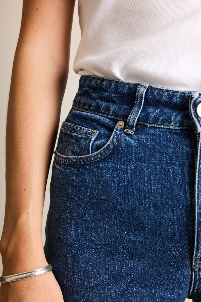 Jean mom bleu stone