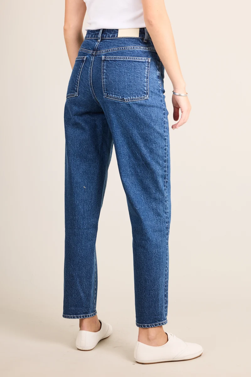 Jean mom bleu stone