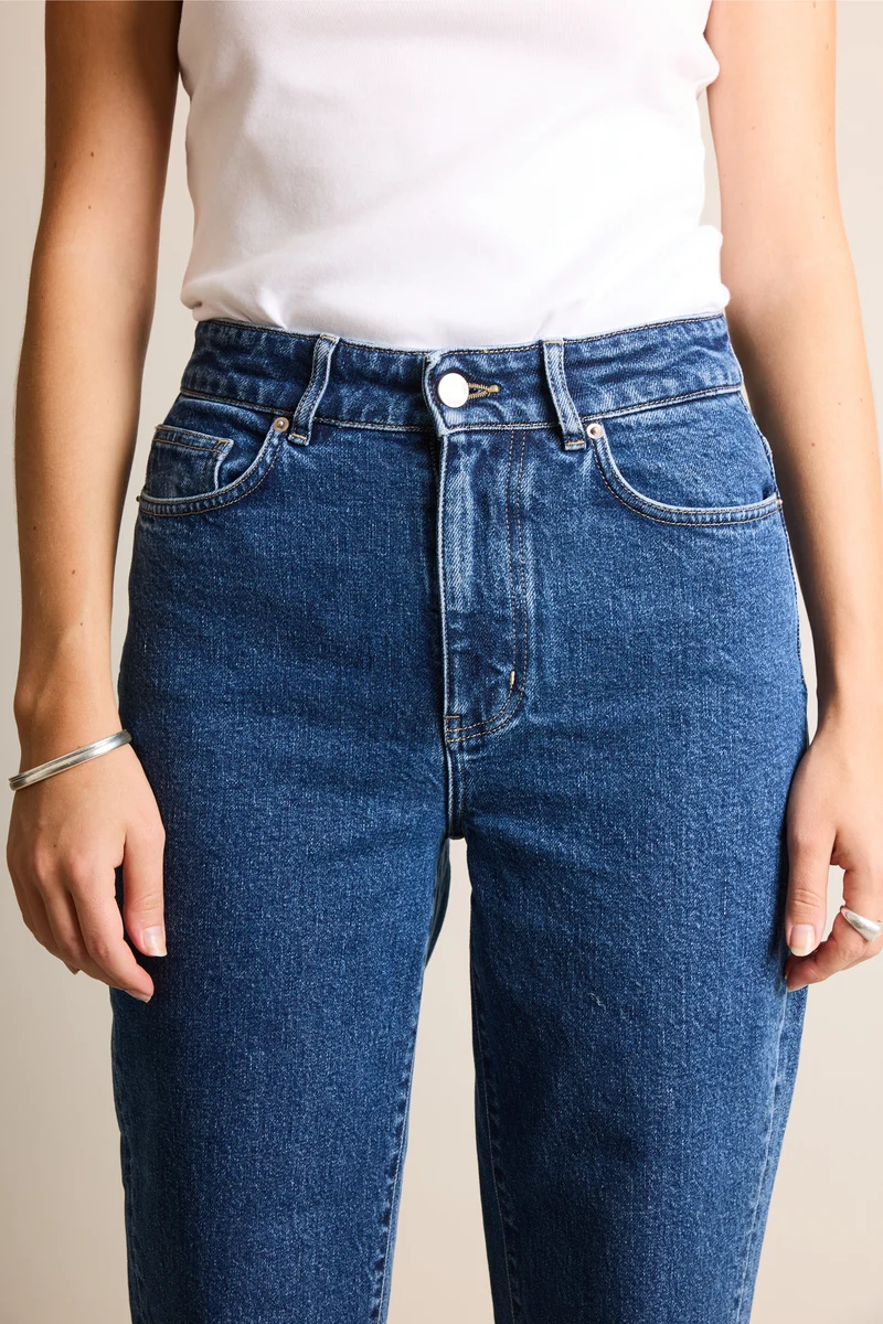 Jean mom bleu stone
