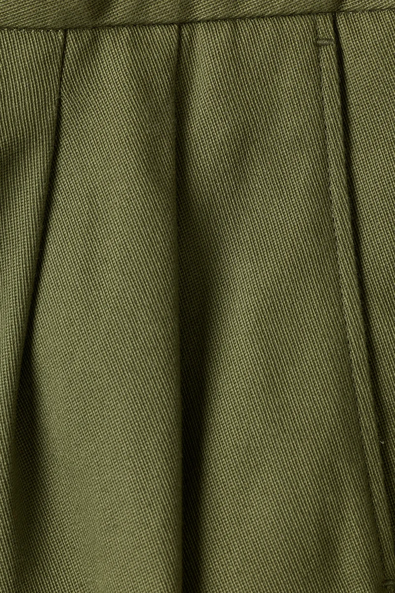 Chino droit double pinces kaki