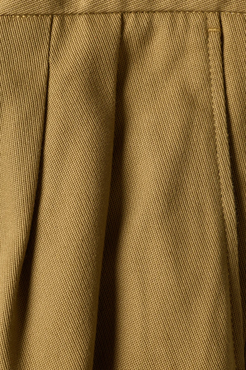 Chino droit double pinces beige foncé