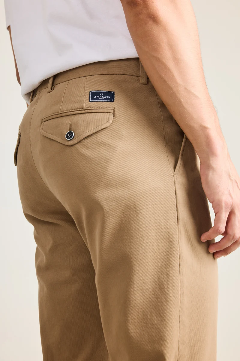 Chino à pinces beige
