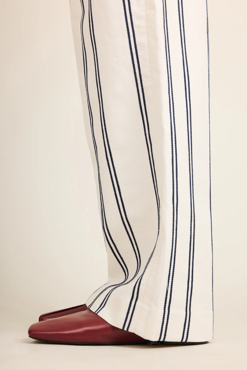 Pantalon palazzo léger rayé