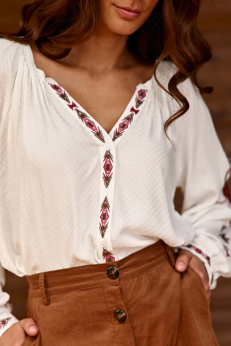 Barly - Blouse brodée