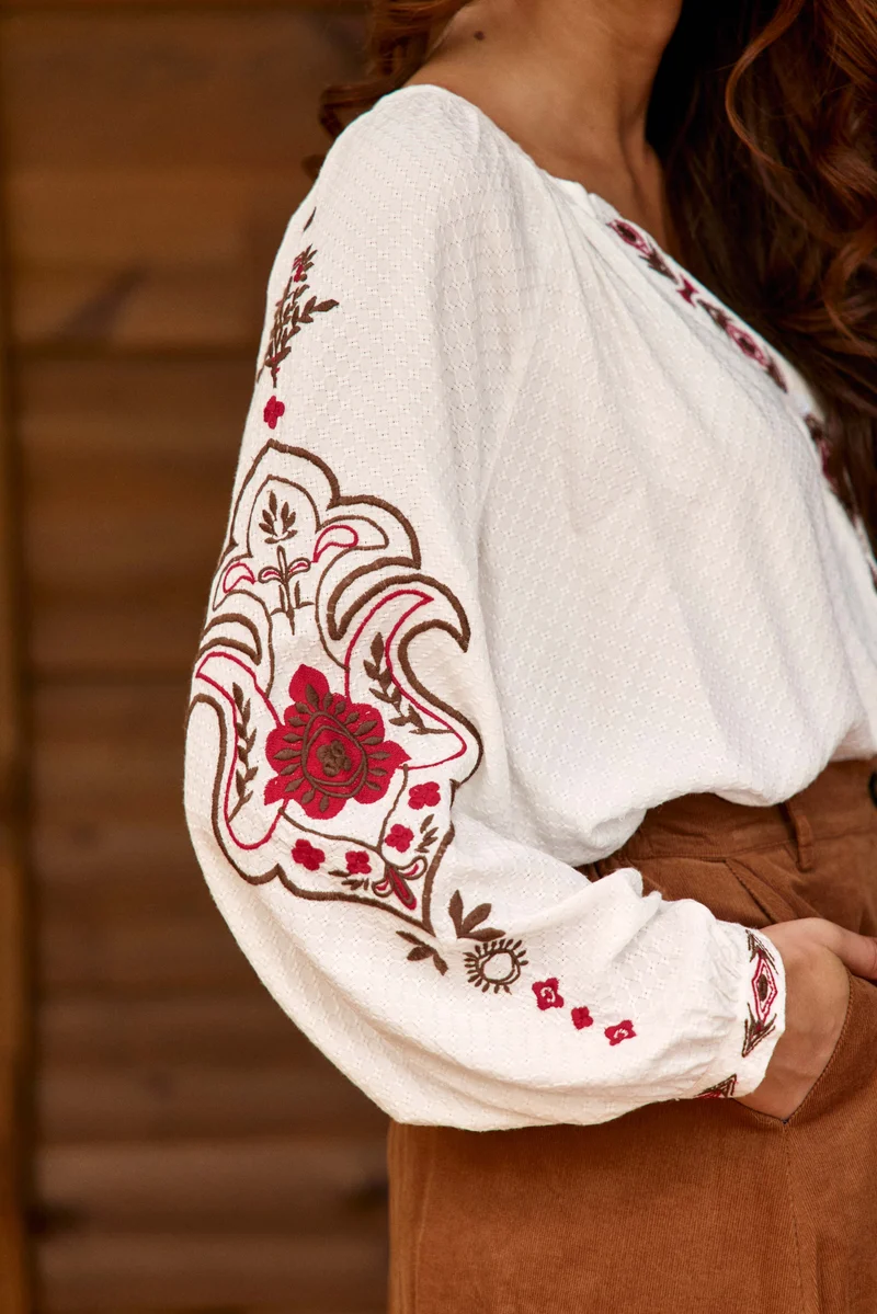Barly - Blouse brodée