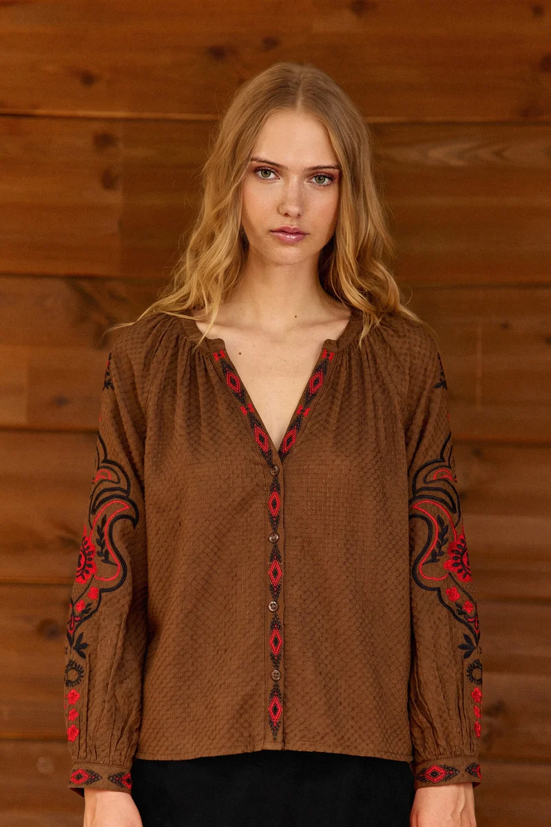 Barly - Blouse brodée