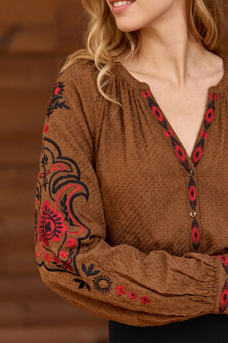 Barly - Blouse brodée