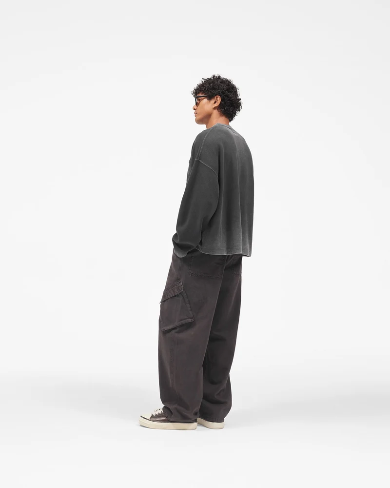 Heavyweight Henley Sweater - Vintage Black