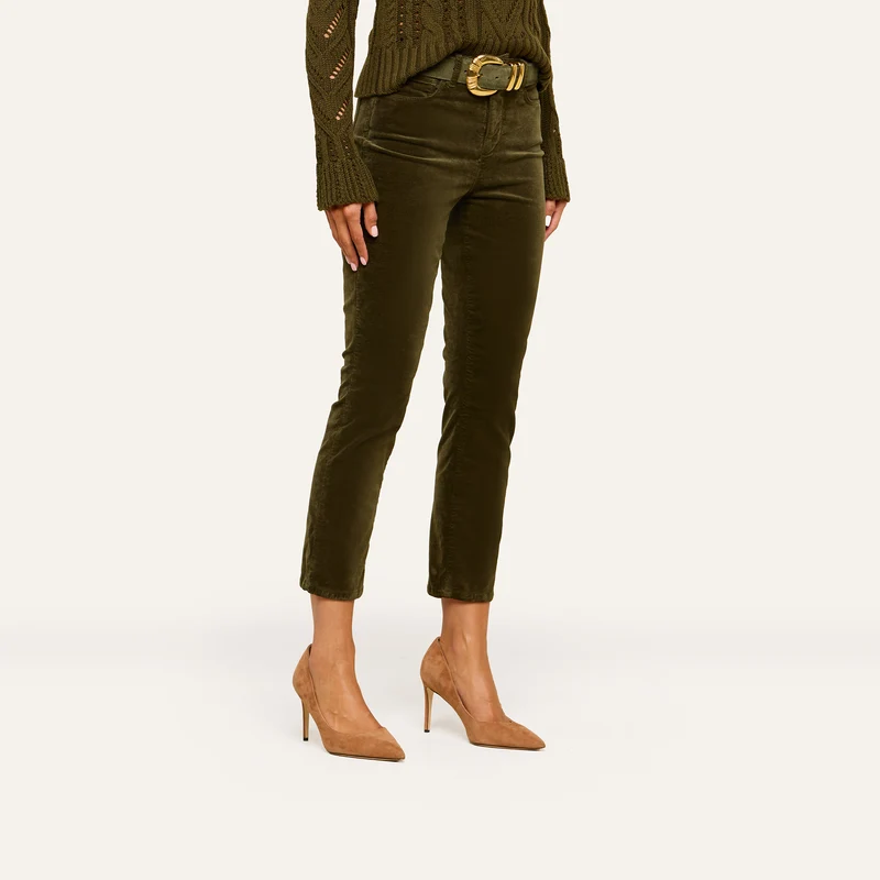 Celestia Velvet Slim-Leg Jean