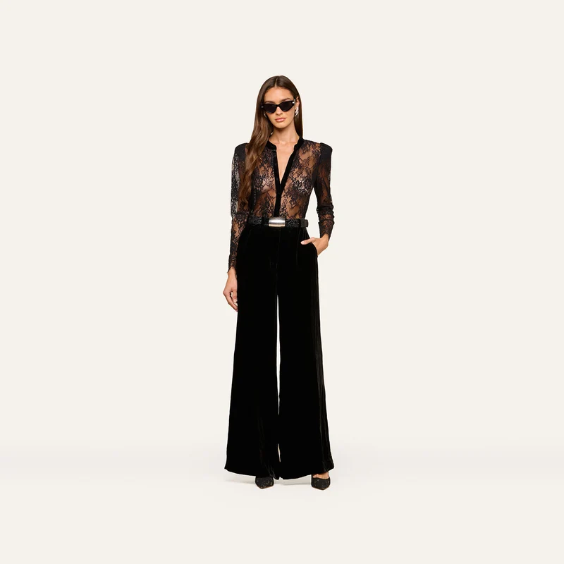 Dorothea Velvet Lace Blouse