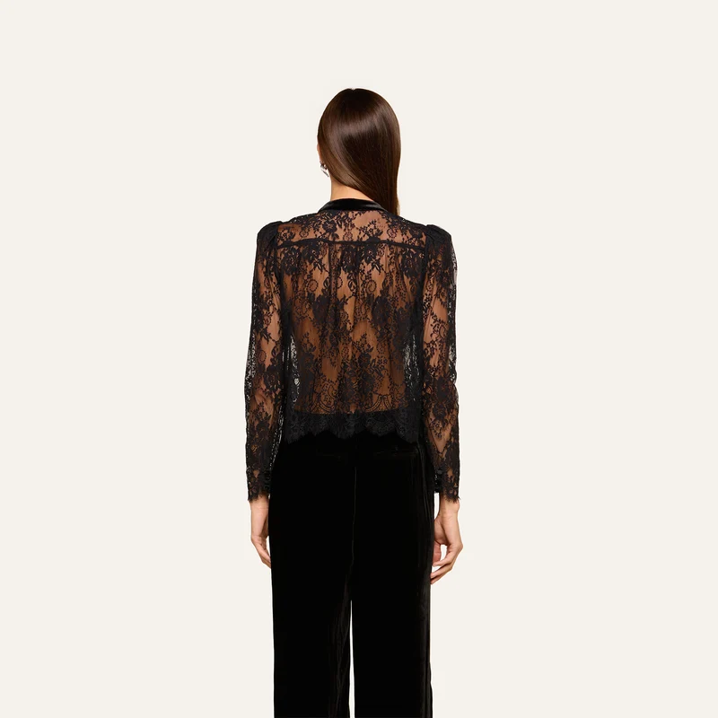 Dorothea Velvet Lace Blouse