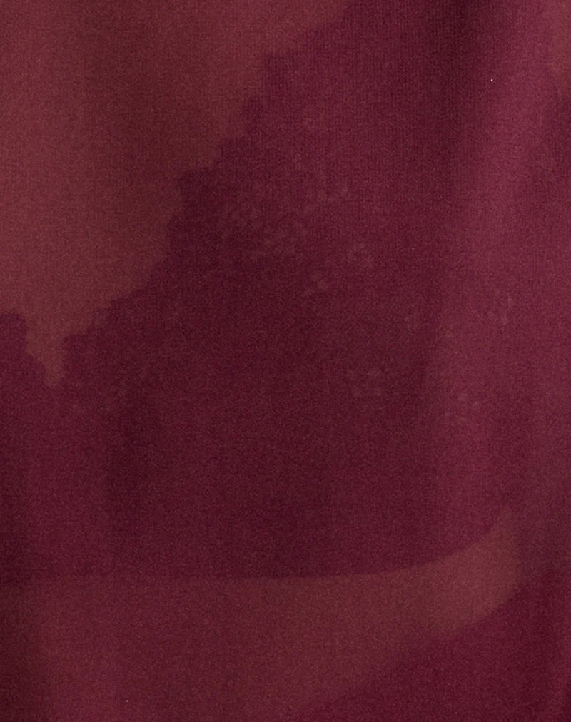 Haut Wahita en mousseline bordeaux