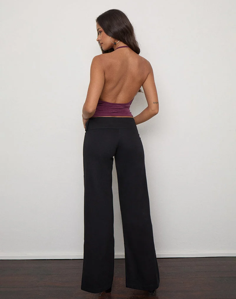 Pantalon Falitasa en twill noir avec boucle