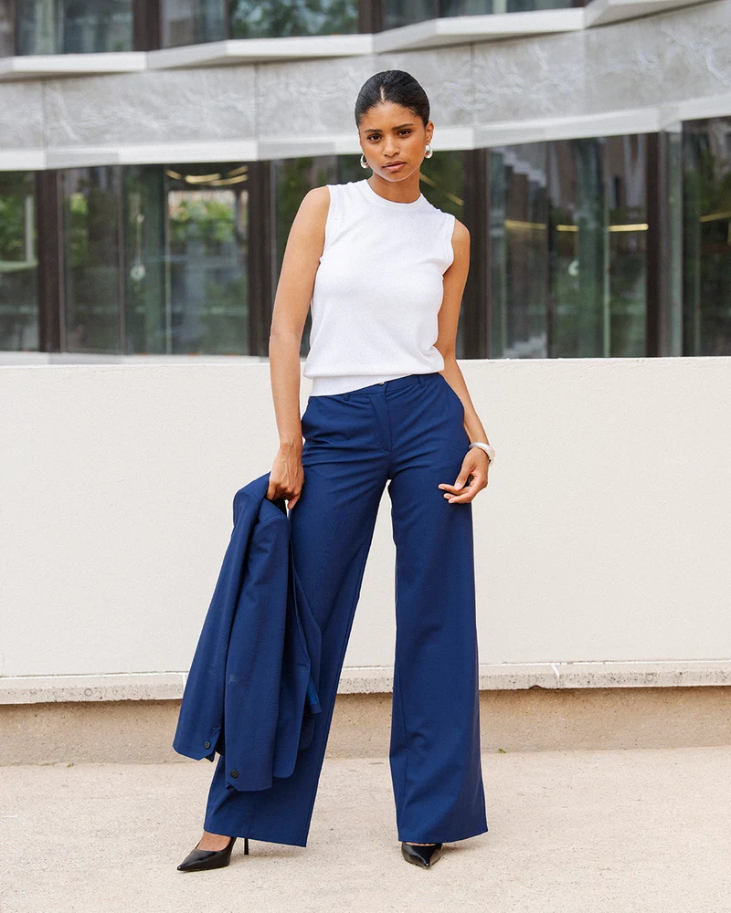 Pantalon large Chicago - Cobalt