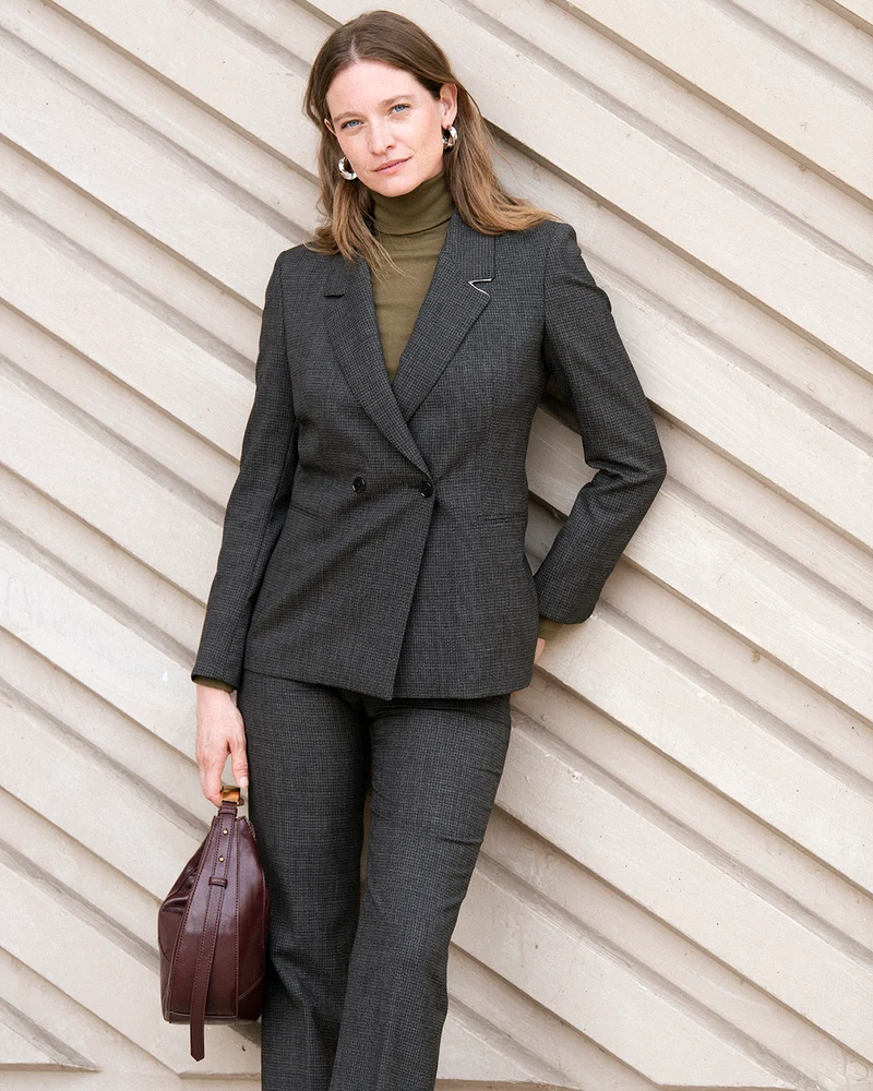 Veste ceinturée Olbia - Noir Chiné
