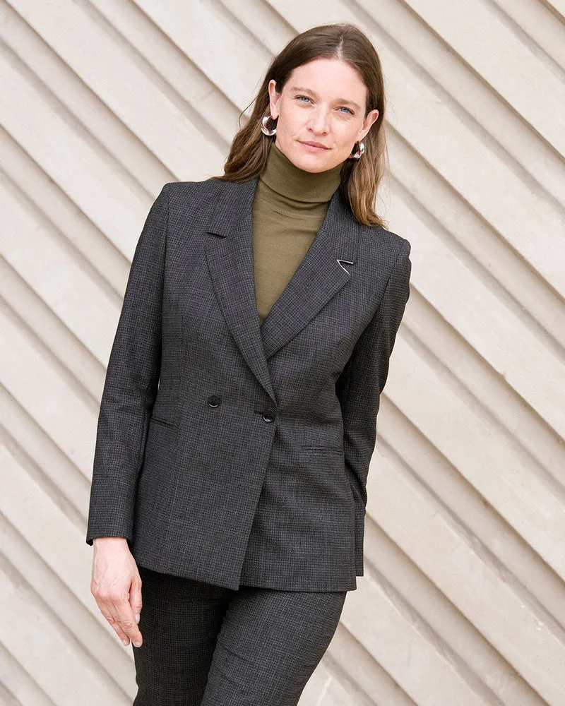 Veste ceinturée Olbia - Noir Chiné