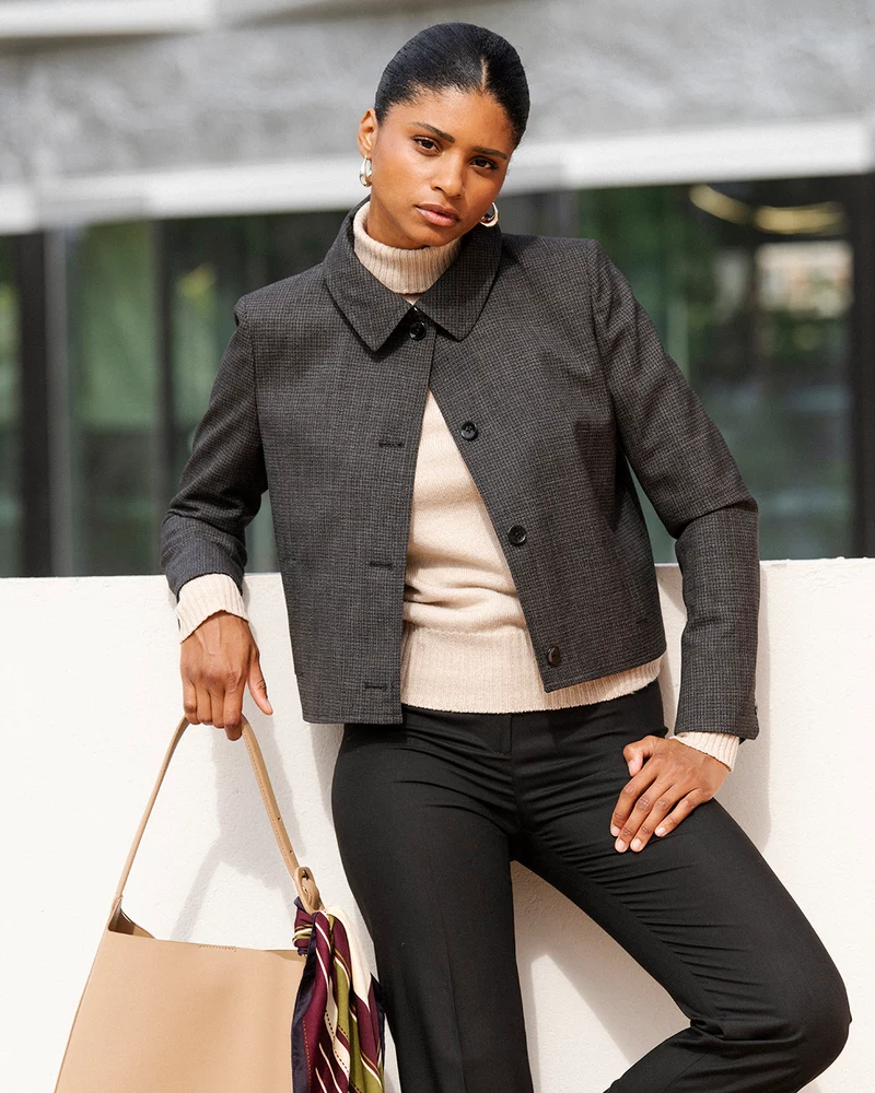 Veste blouson Pékin - Noir chiné