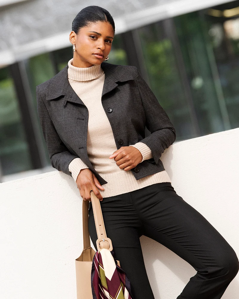 Veste blouson Pékin - Noir chiné