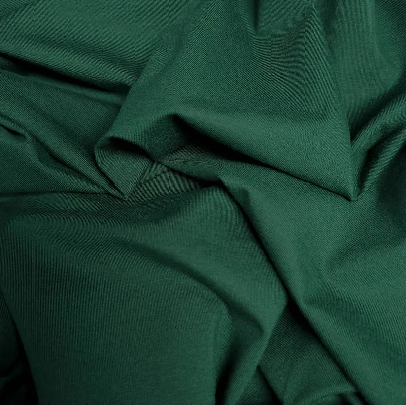 Jersey de coton biologique | Extensible dans les 4 sens | Vert forêt | 39 cm | Fin de rouleau