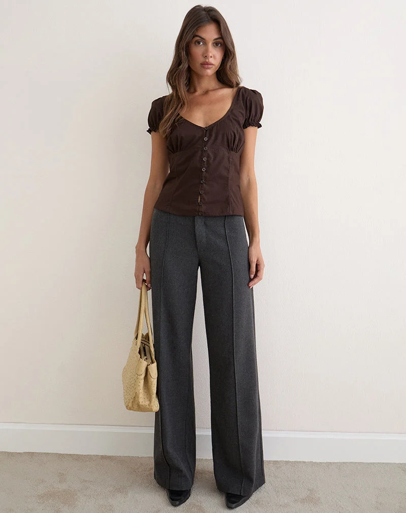 Blouse Nurma en popeline « Bitter Chocolate »