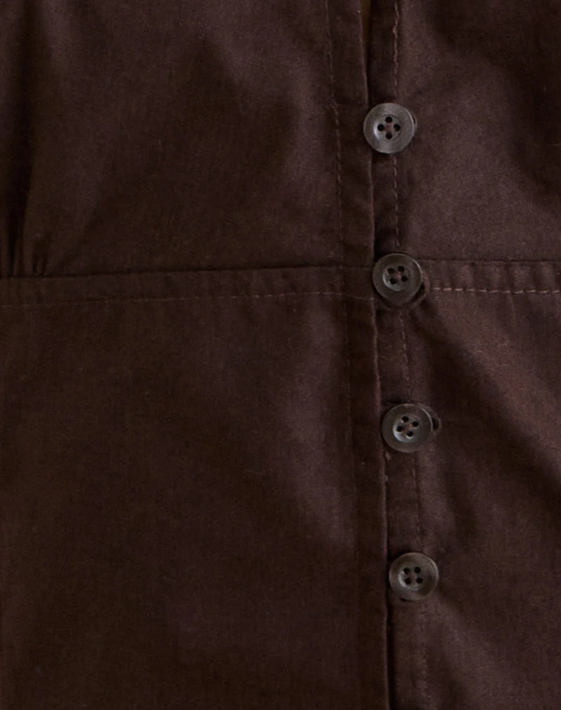 Blouse Nurma en popeline « Bitter Chocolate »