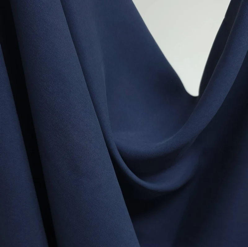 Sergé léger de Tencel™ | Bleu marine | 129 cm | FIN DE ROULEAU