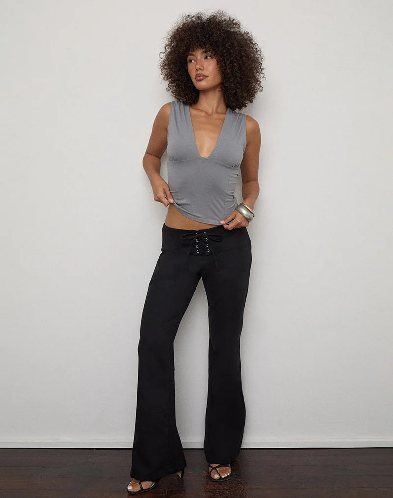 Pantalon Bagaz en sergé léger de coton noir