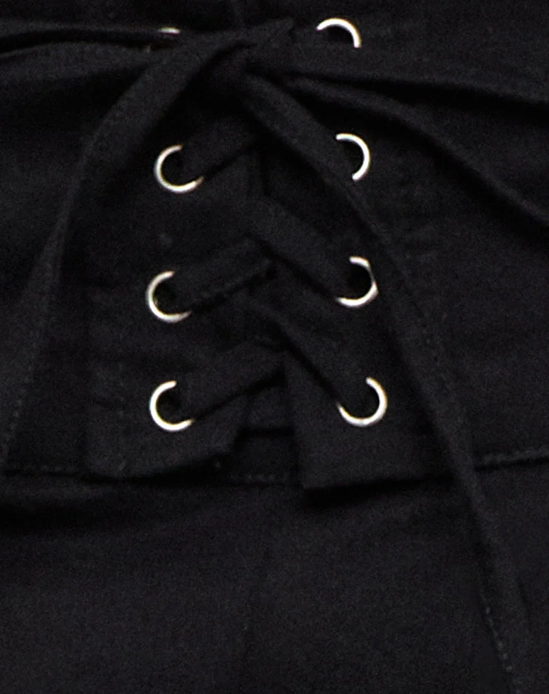 Pantalon Bagaz en sergé léger de coton noir