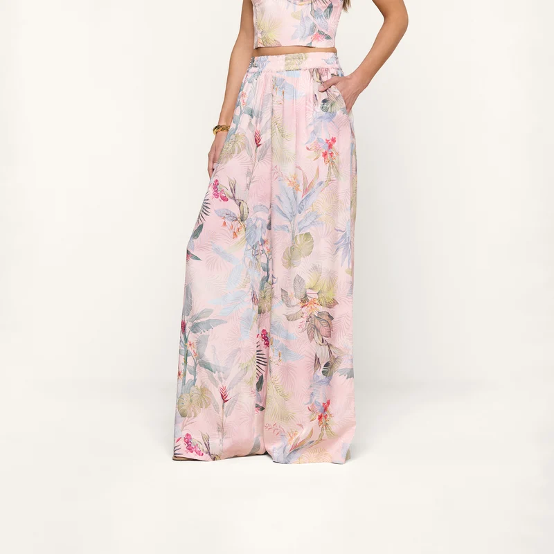 Lillian Satin Wide-Leg Pant
