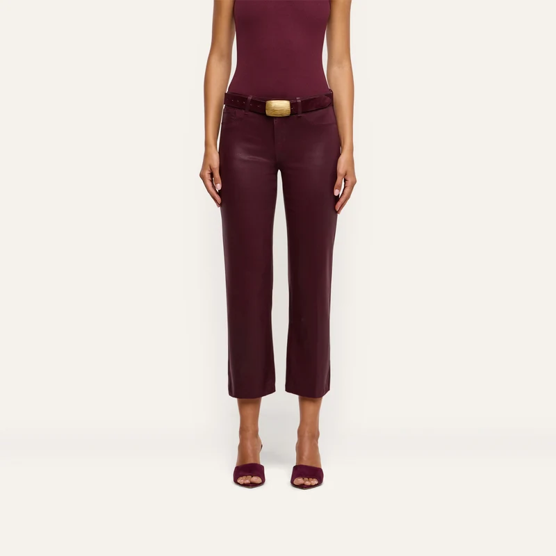 Wanda Coated Cropped Wide-Leg Jean
