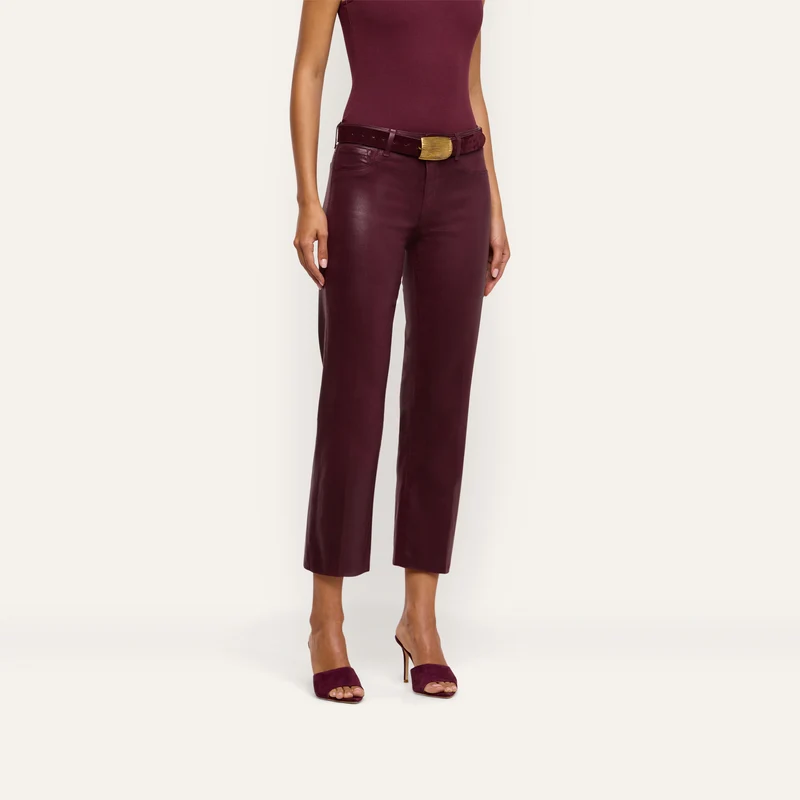 Wanda Coated Cropped Wide-Leg Jean