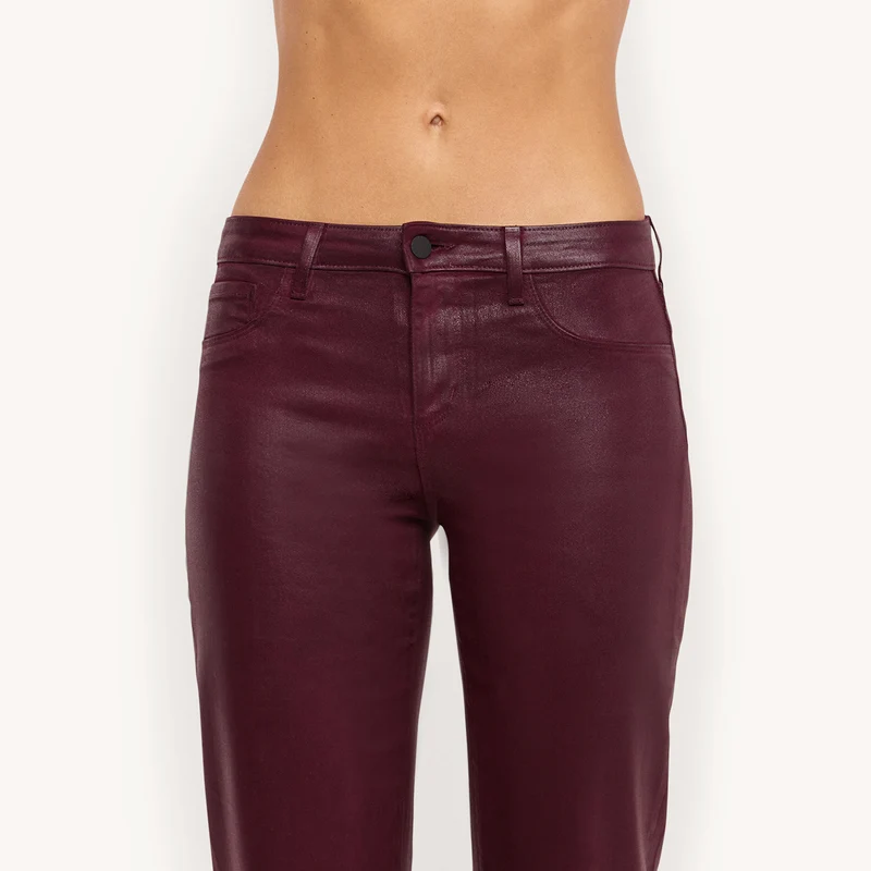 Wanda Coated Cropped Wide-Leg Jean