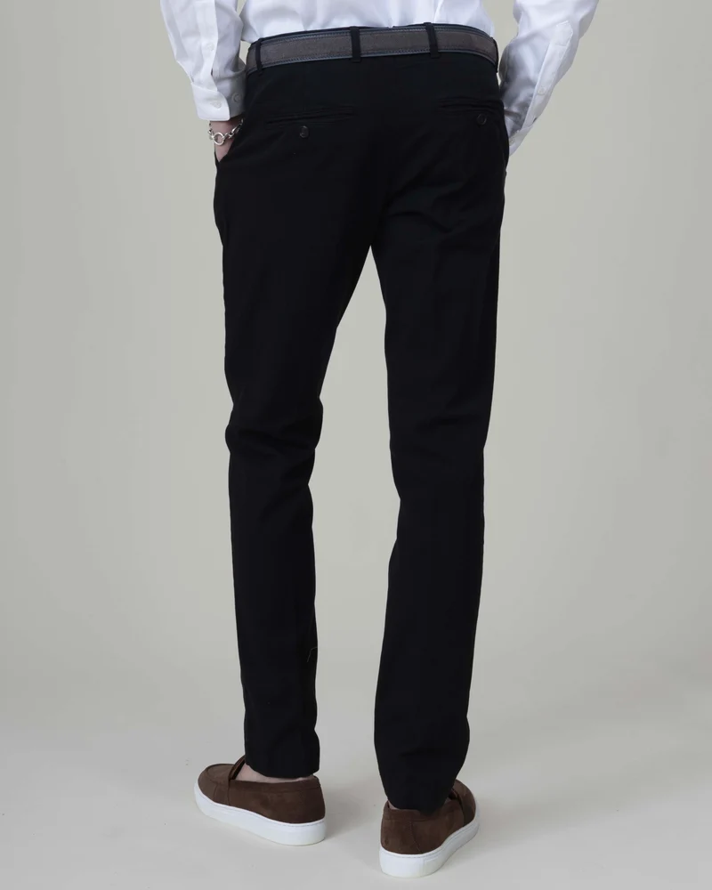 Pantalon "Giorgio" Chino Noir Coupe Slim