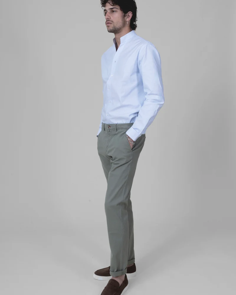 Pantalon "Pornichet E26" Chino Kaki Clair Coupe Classique