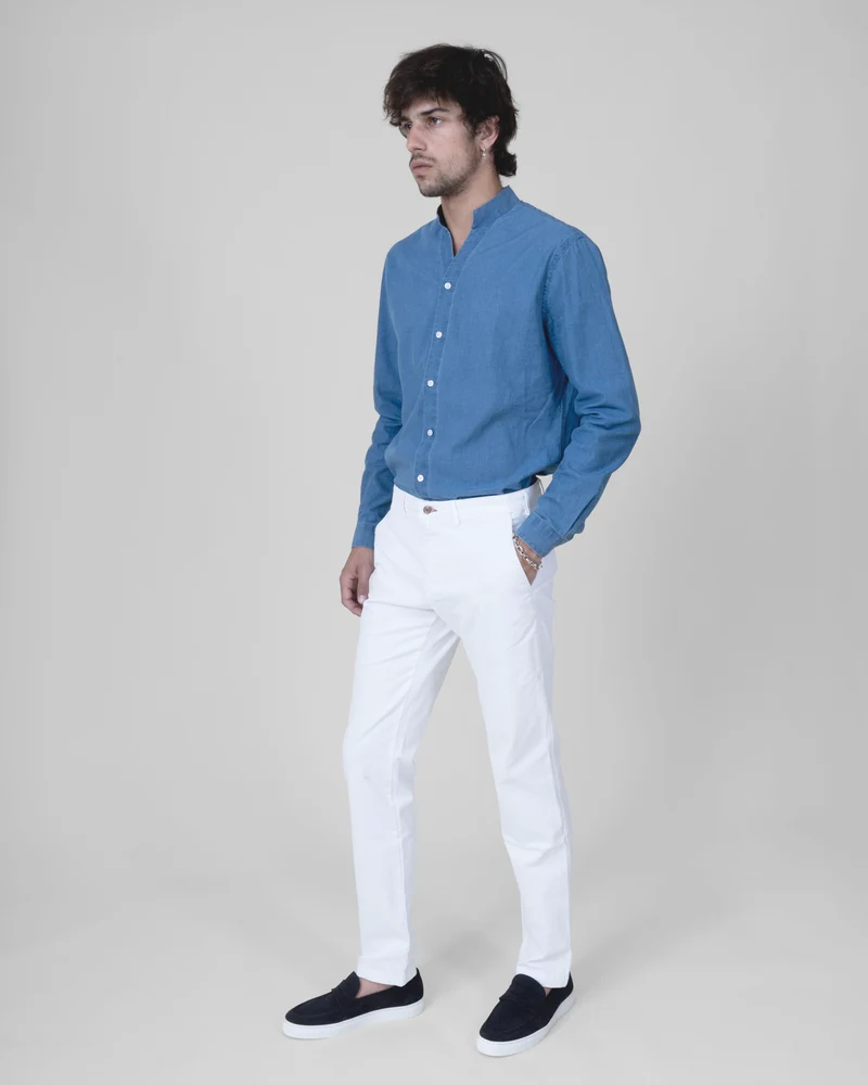 Pantalon "Pornichet E26" Chino Blanc Coupe Classique