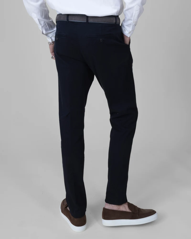 Pantalon "Giorgio" Chino Bleu Marine Coupe Slim
