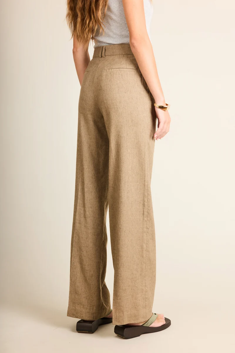 Pantalon wideleg léger marron clair