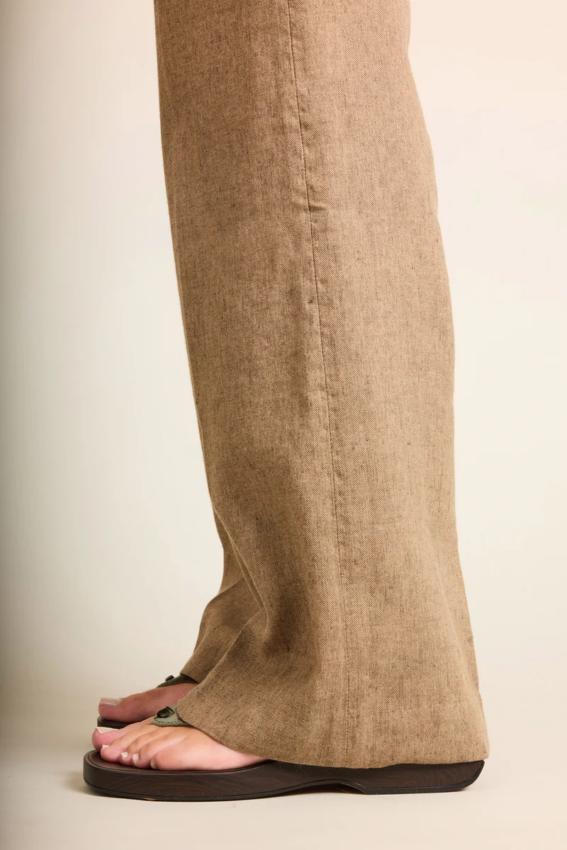 Pantalon wideleg léger marron clair